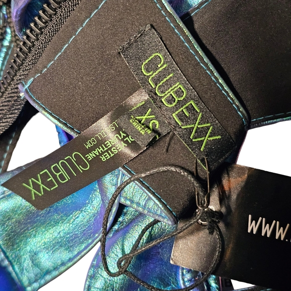 NEW Club Exx Rude Awakening Iridescent Caged Bra Crop Top Size XS - Picture 2 of 5